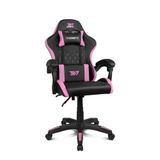 DRIFT GAMING DR35 - professionele stoel, kunstleer, gevoerde armleuningen, zuiger klasse 3, versterkte nylon sokkel, swingsstoel, in hoogte verstelbaar, lenden-/nekkussen, zwart/roze