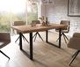 DELIFE Table de salle à manger Edge acacia naturel 160x90 XL skid noir Live-Edge