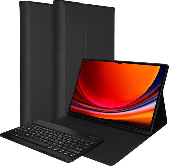 Accezz QWERTY Bluetooth Keyboard Bookcase for Samsung Galaxy Tab S9 Ultra 14.6 inch - Black