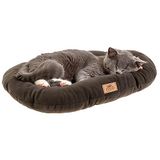 Ferplast Klein hondenbed Relax microfleece 45, zacht en wasbaar kussen voor kleine honden en katten, grijs