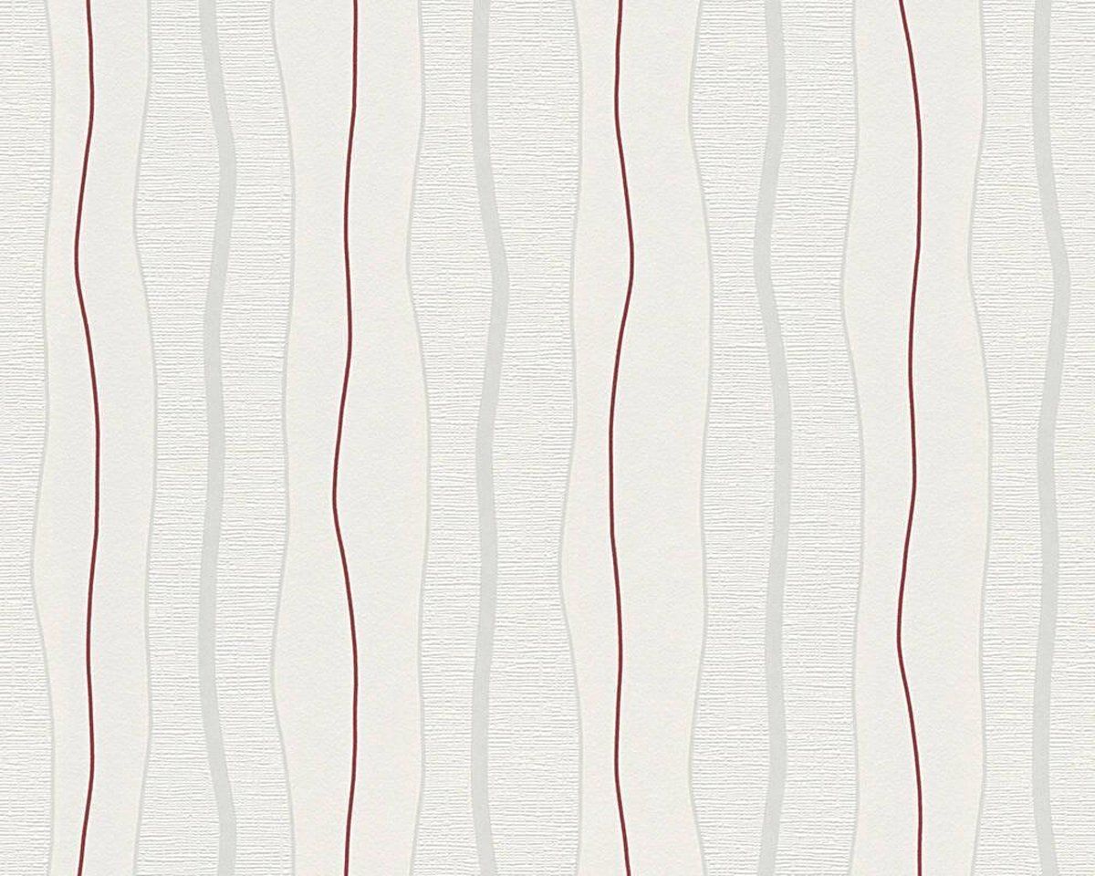A.S. Création Simply Stripes Strepen Behang - Creme Rood - 4000776249531