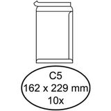 Quantore 10 Witte zelfklevende akte enveloppen C5 162 x 229 mm