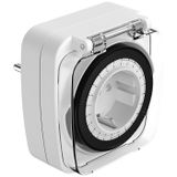 ANSMANN AES7 buitentimer, 24-uurs mechanische timer herhaalt de dagelijks ingestelde tijd, max. 16 A/3680 W, ideaal voor je gazon of bed in de tuin, binnenplaats, balkon, terras