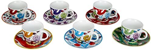 Excelsa Lisbon Set koffiekopjes met schotel, meerkleurig - 8004976627157