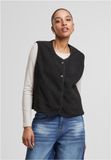 Urban Classics Buttoned Teddy Mouwloos Jacket M Zwart