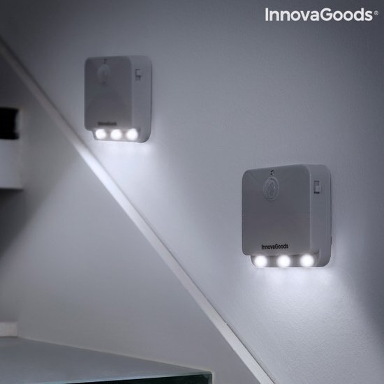 Innovagoods LED-lamp met bewegingssensor | Lumtoo | 2 stuks | LED | Wandlamp | Bewegingssensor | Buitenlamp | Binnenlamp