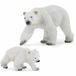 Papo Plastic speelgoed figuren ijsbeer en baby/kind 14 en 8 cm - Pooldieren setje ijsberen