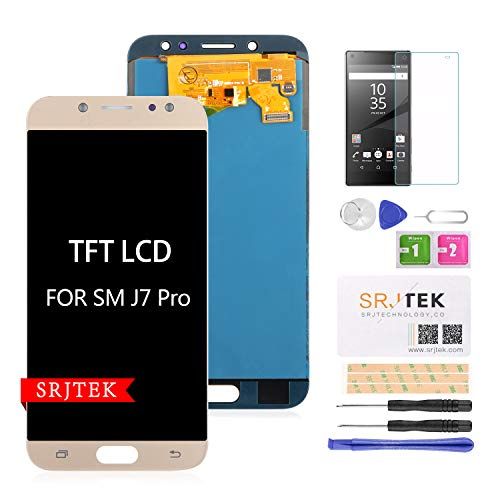 SRJTEK TFT Lcd scherm Vervanging voor Samsung Galaxy J7 Pro 2017 J730 J730F/DS J730G/DS J730GM/DS 5.5 inch Lcd scherm Touchscreen Digitizer Nieuwe Vergadering (niet Originele AMOLED) (Goud)