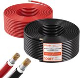 VEVOR Solar Kabelverlenging, 30,5 M Zwart & 30,5 M Rood, 10 Awg Solar Verlengkabel, Vertinde Koperkabel voor Off-Grid Fotovoltaïsche Systemen Op Huis, Voertuig, Camper, Boot, IP67