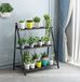 Merkloos Support de plantes 2 niveaux métal pot de fleurs support de plantes intérieur extérieur noir
