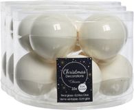 Decoris Boules de Noël set - 40 stuks - glas - wit - 6 cm - glans/mat