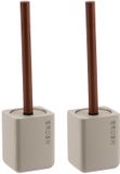 Tendance Toiletborstel London - 2x - Beige - Kunststof - H38 x D10 cm
