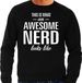 Bellatio Decorations Awesome nerd - geweldige nerds cadeau sweater zwart heren - Vaderdag kado trui XL