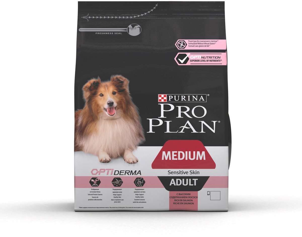 PRO PLAN Medium Adult Sensitive Skin - Zalm met Optiderma - hondenvoer - 3 kg