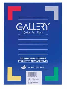Gallery Gallery witte etiketten ft 105 x 148 5 mm rechte hoeken 4 per blad