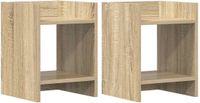 vidaXL Plantenstandaard 2 stuks Sonoma eiken 30 x 30 x 40 cm bewerkt hout