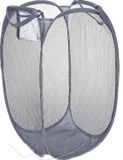 Panier à linge flexible/pliable - gris - nylon - 36 x 36 x 58 cm - 64 litres