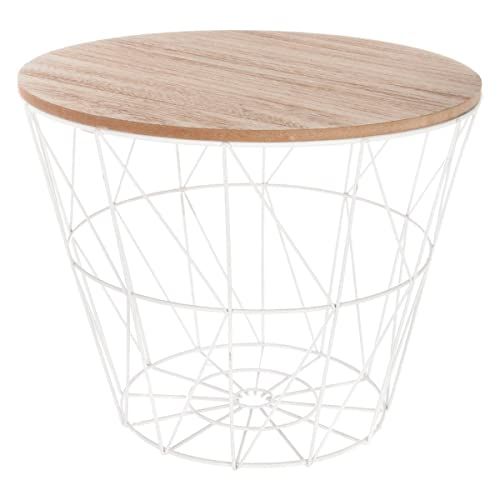 Atmosphera Bijzettafel Kumi wit D38 cm