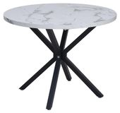 Nordische Ronde Eettafel - 110 cm - Métal & Plastique - Blanc/Noir