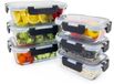 Eaze Life Set de 6 boîtes repas avec couvercle | Récipients alimentaires en verre | Hermétique | Sans BPA | Résistant à la chaleur | Compatible micro-ondes, congélateur et lave-vaisselle | Idéal pour les snacks [3x1040ml + 3x370ml]