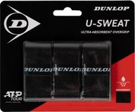 Dunlop U-Sweat Tennis Overgrip Zwart 3 Stuks