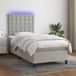 Maison Exclusive - Boxspringbed met matras en LED-verlichting, grijs, 90x190 cm, textiel