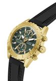 Guess Defender Quartz Chronograaf Horloge Zwart Kast: 100% Gerecycled Staal | Armband: 100% Siliconen 45 mm GW0967G2, GW0967G4