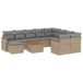 vidaXL 11-delige Tuinset met Kussens, Poly Rattan, Beige