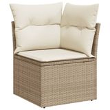 vidaXL 7-delige Loungeset met kussens, polyrattan, beige
