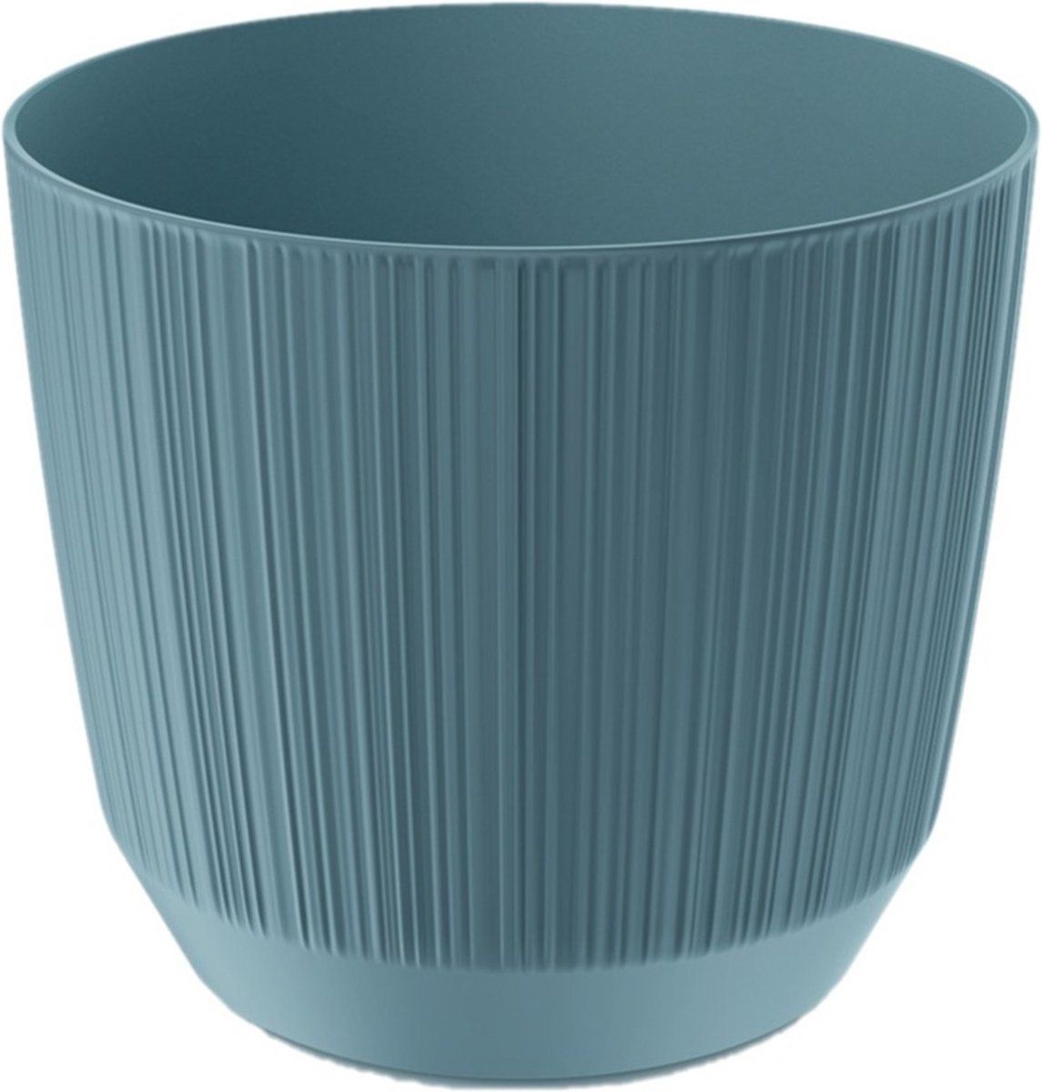 Prosperplast Moderne carf-stripe plantenpot/bloempot kunststof dia 17 cm/hoogte 15 cm stone blauw voor binnen/buiten