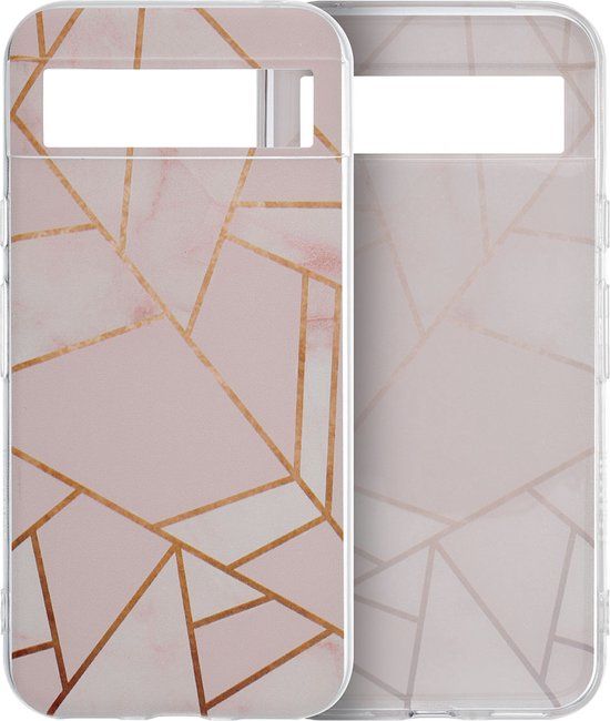 iMoshion Hoesje Google Pixel 8a - Siliconen Back Cover - Roze / Pink Graphic