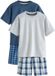Next - Jongens - 2 Pack Geweven Ruit Oversized Pyjama's - Blauw