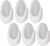 Tendance Plakhaakjes - 6x stuks - Zelfklevende ophang haakjes - 3 x 2 x 5 cm - Plastique - Blanc - Cuisine/Salle de bain