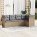 Maison Exclusive - Ensemble de meubles de jardin 5 pièces avec canapé et coussins, beige, en polyrotin