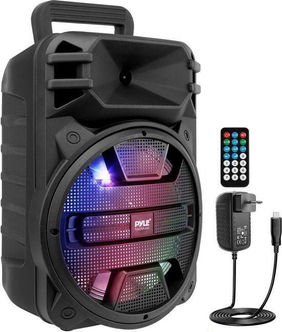 Pyle Bluetooth Luidspreker - Draagbare Speaker met Wielen - 800 Watt - Karaoke Luidspreker met DJ LED Verlichting