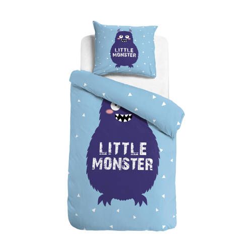 Little Monster Panda Little Monster katoenen dekbedovertrek 1 persoons (140x220 cm) blauw