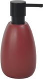 Spirella Zeepdispenser SVEN – Zeeppomp voor de Badkamer met Houtaccent – Kleur Berry – 18 x 8,2 cm
