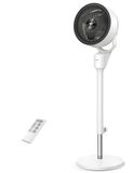 DREO Stille staande ventilator, 25 dB, automatische horizontale oscillatie 80°, 3 snelheden, bereik tot 24 m, krachtig met afstandsbediening, verticale helling handmatig 90 graden, timer 6 uur