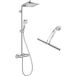 Hansgrohe Colonne De Douche Crometta E 240 Ecosmart + Raclette De Douche Avec Crochet Ventouse, Transparent (27281000-lux)