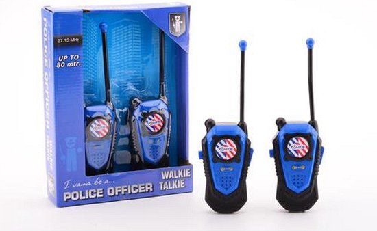 JohnToy Politie Walkie Talkie - 2 Handsets - 80m Range - Blue