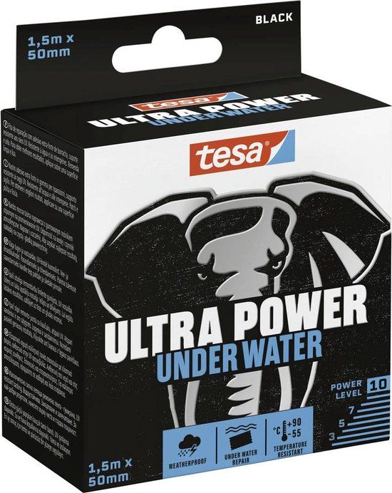 tesa Ultra Power Underwater Reparatietape Zwart - 50 mm x 1.5 m