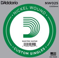 D'Addario NW025 Nickel Wound Electric Guitar Single String, .025
