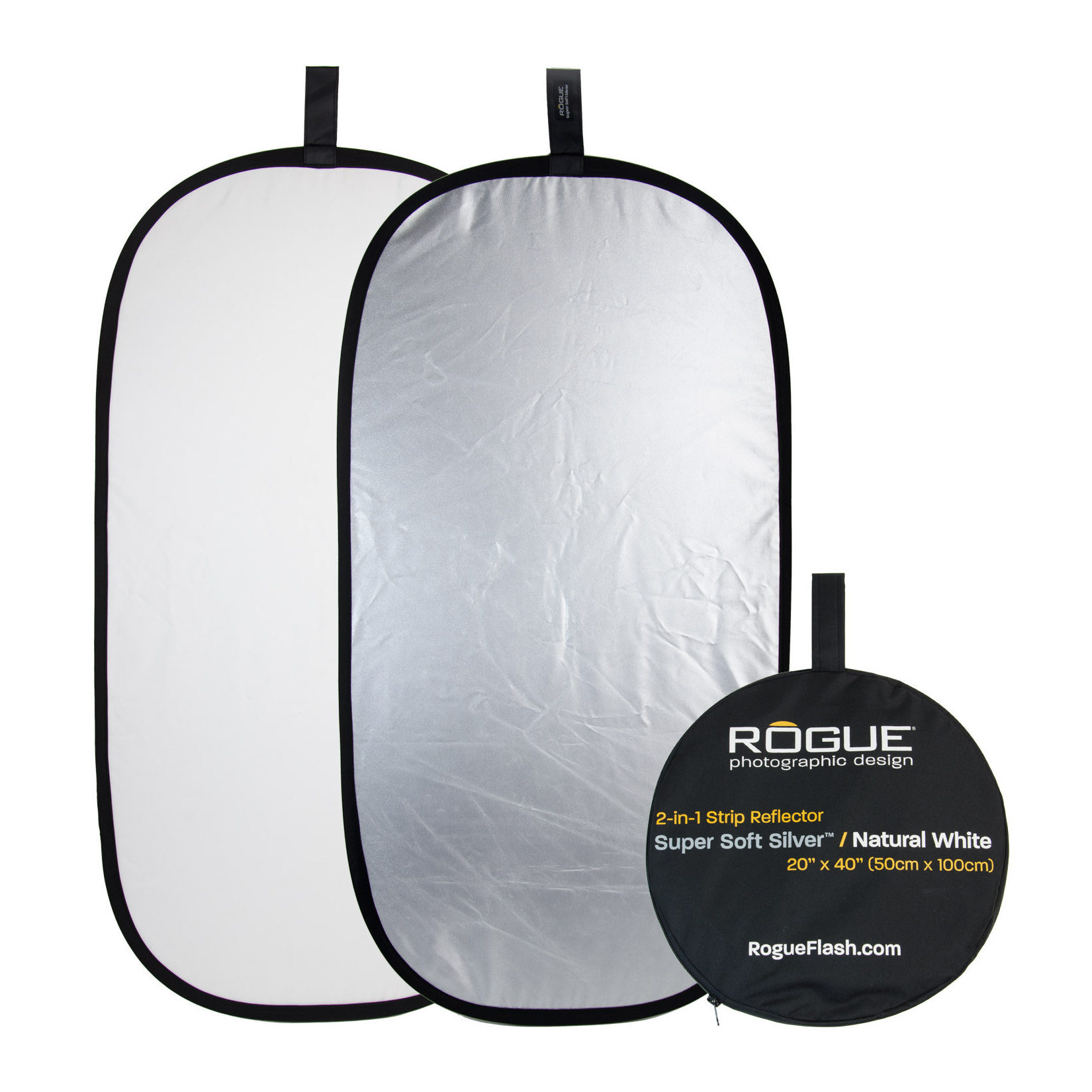 Rogue 2-in-1 Reflector Silver/White 50x100cm