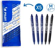 Pilot FriXion Ball Clicker uitwisbare pen - 0,7mm - 5 stuks - blauw, zwart