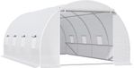 Olijfgroene Kas - Folietunnel voor planten - Metalen frame - PE-folie - 6x3x2 meter