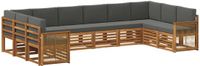 vidaXL - Hoek loungeset - 7-delig - Acaciahout - Natuurlijk en Antraciet
