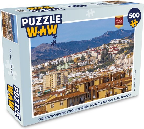 MuchoWow Puzzel Gele woonwijk voor de berg Montes de Malaga Spanje - Legpuzzel - Puzzel 500 stukjes