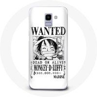 Maniacase Hoesje voor Samsung Galaxy A8 2018 One Piece Manga witte zoek poster
