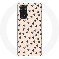 Maniacase Hoesje voor Xiaomi Redmi Note 11 4G Abstracte textuur achtergrond zwart harten