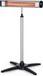 Blumfeldt Dark Wave radiateur infrarouge, chauffage de terrasse, MinimalGlare : tube carbone avec revêtement or, radiateur sur pied avec 9 niveaux de chaleur, minuterie, IP65, chauffage de plafond de 2000W, argent